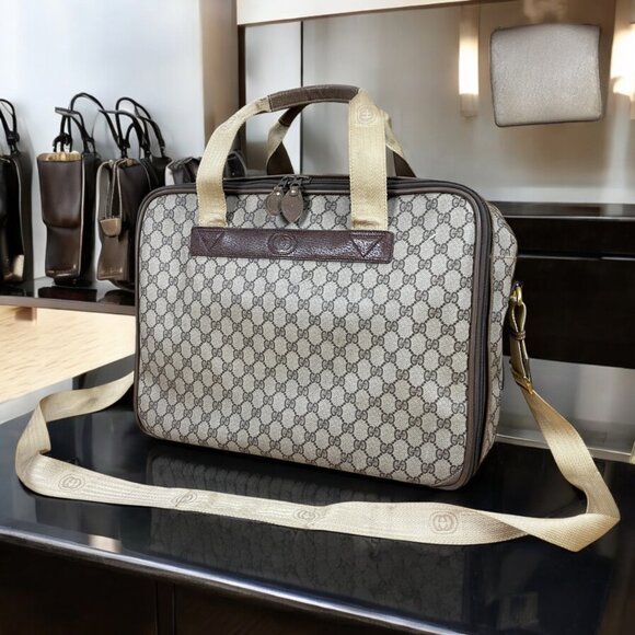 GUCCI AUTHENTIC Carry All Shoulder Briefcase Work Crossbody Laptop Gym BAG Mens